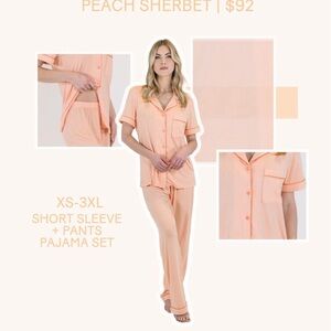 In My Sundays Peach Sherbet Short Sleeve Pajama Set